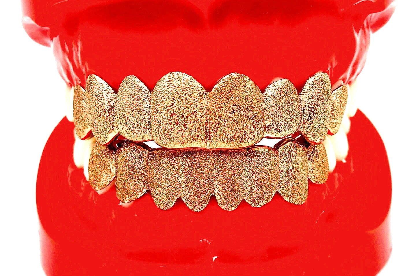Custom Grillz 925 Solid Sterling Silver Diamond Dust Cut Custom Grillz (Yellow,Rose,Silver)