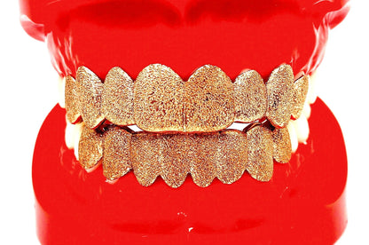 Custom Grillz 925 Solid Sterling Silver Diamond Dust Cut Custom Grillz (Yellow,Rose,Silver)