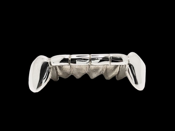 Custom Grillz, 925 Solid Sterling Silver Front Bar Tip Covering Hand Made Grillz