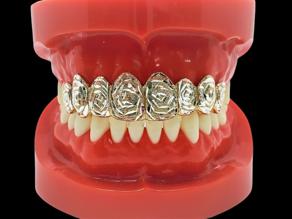 Custom Grillz, 925 Sterling Silver Dust Cut Custom Fit Handmade Real Grillz