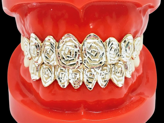 Custom Grillz, 925 Sterling Silver Dust Cut Custom Fit Handmade Real Grillz