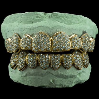 Custom Iced VVS Moissanite Zig Zag Setting Grillz