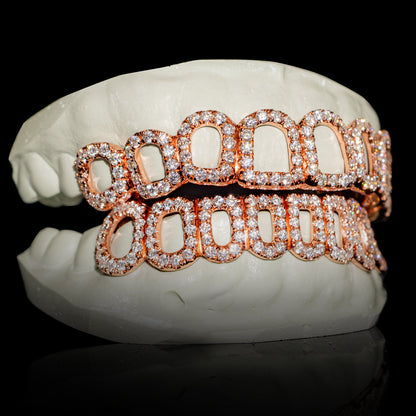 Iced VVS Moissanite Open Face Grillz