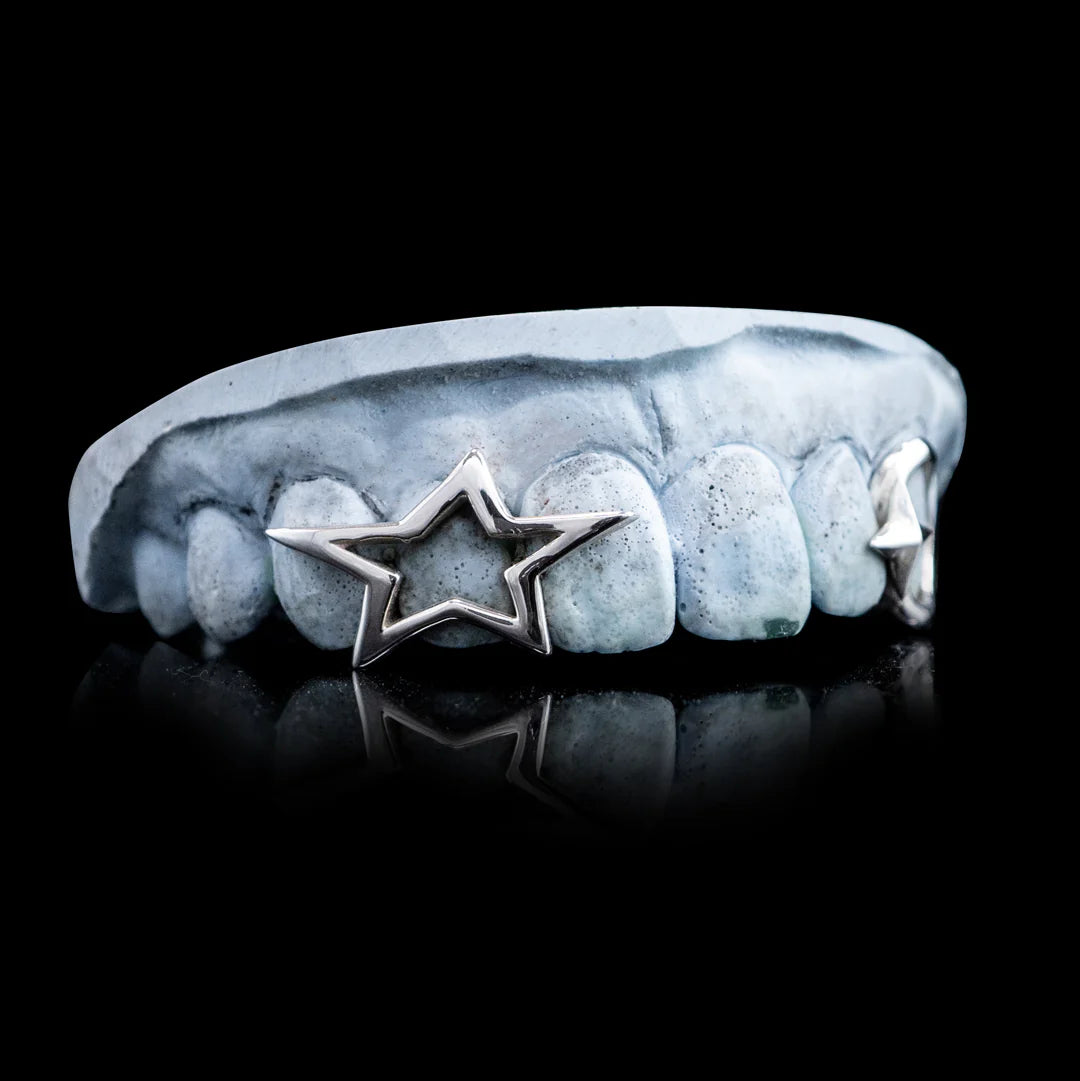 Custom Star Outline Open Face Grillz