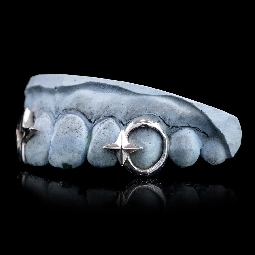 Custom Star Outline Open Face Grillz