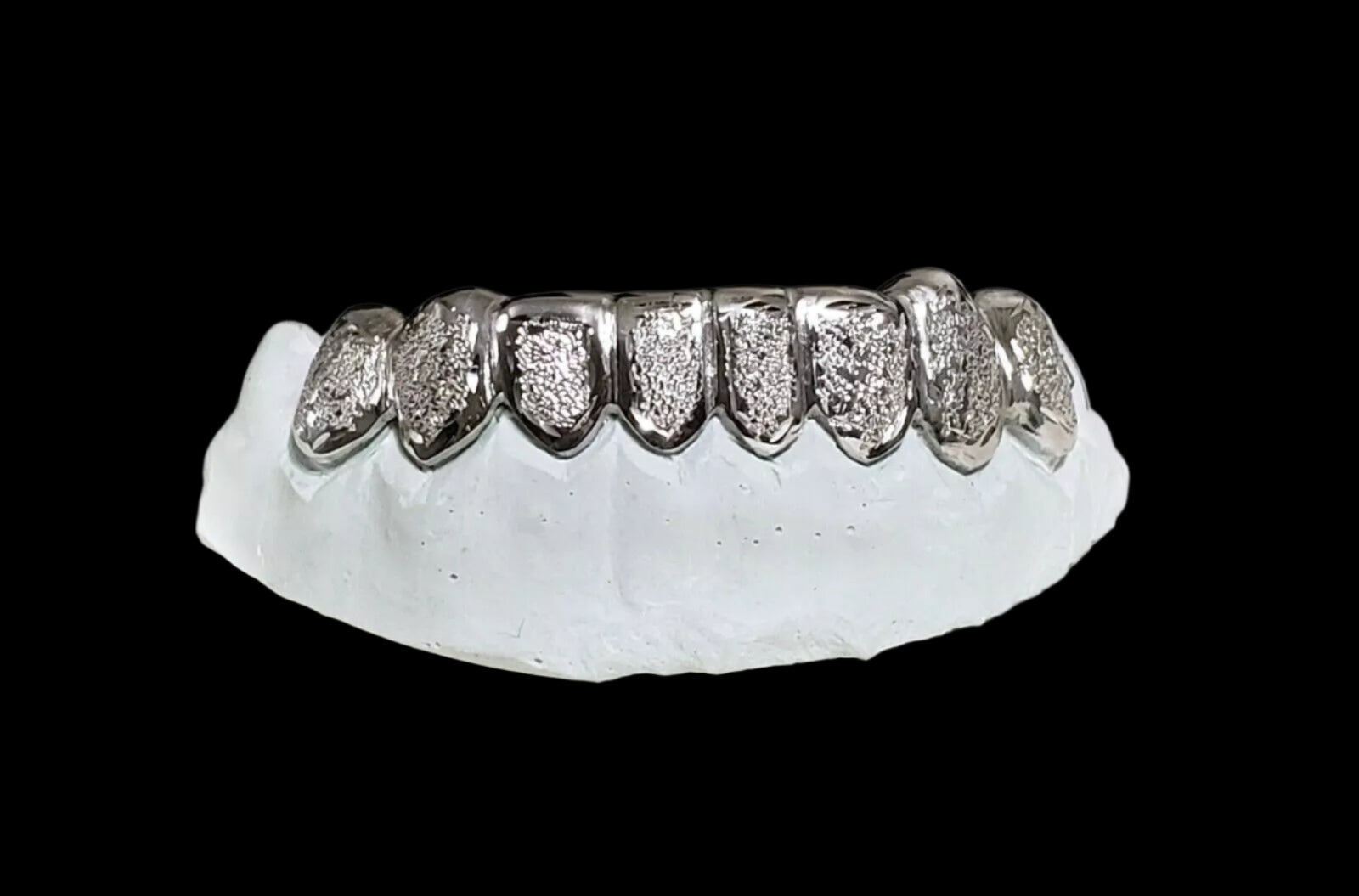 Silver or 10K Gold Custom Made Diamond Dust/ Plain Outline Grillz