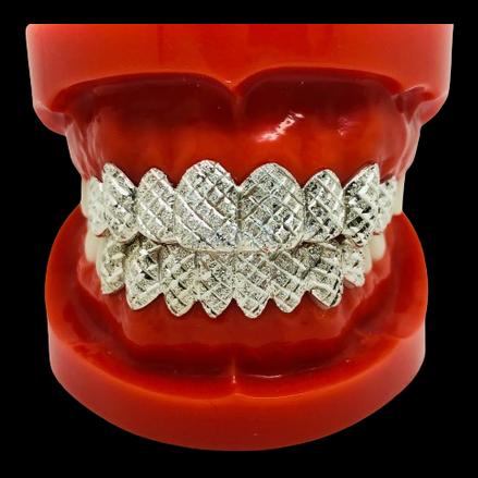 10K Solid Gold Diamond Cut + Dust Grillz