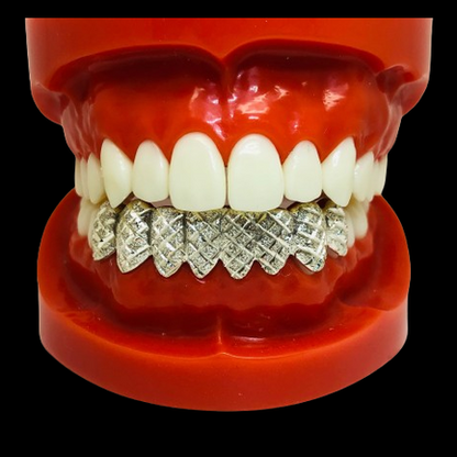 10K Solid Gold Diamond Cut + Dust Grillz