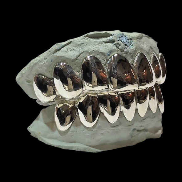 Custom 10K Solid White Gold Custom fit REAL Perm Cut Grillz