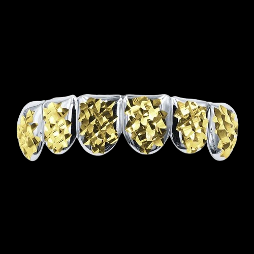 Impeccable Silver And Yellow Gold Plated Grillz