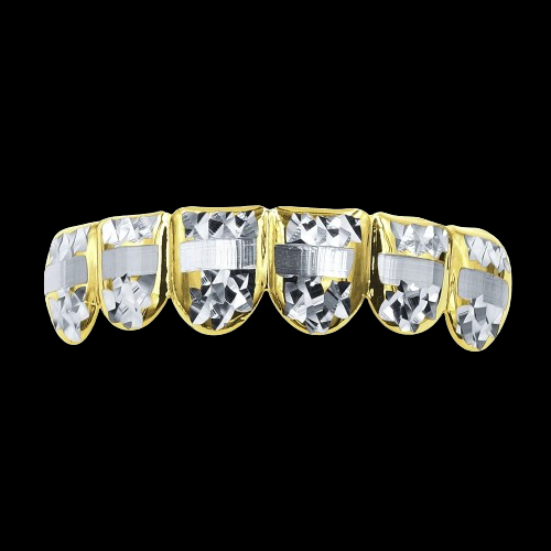 Engulfed Silver And Yellow Gold Plated Grillz