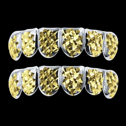 Impeccable Silver And Yellow Gold Plated Grillz