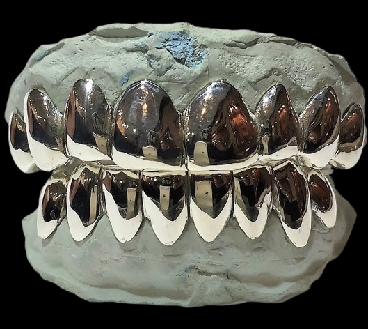 Custom 10K Solid White Gold Custom fit REAL Perm Cut Grillz