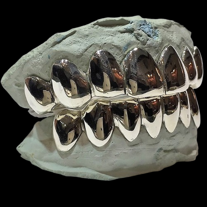 Custom 10K Solid White Gold Custom fit REAL Perm Cut Grillz