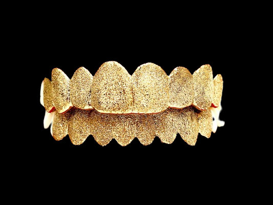 Custom Grillz, 925 Solid Sterling Silver Diamond Dust Cut Custom Grillz (Yellow,Rose,Silver)