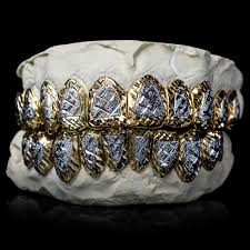 Custom Grillz, Diamond dust, 925 Silver - Real 14K Gold, Silver 925, 10K, & 14K Gold